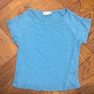 Hashttag size medium blue crop tshirt.